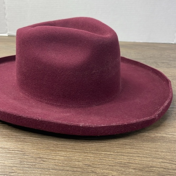 Anthropologie Women’s Finley High-Crown Rancher Maroon Burgundy, Wool Hat main image 5